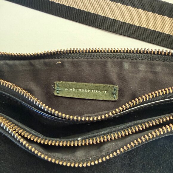 By Anthropologie Modern Two Pouch Vegan Suede and Leather Crossbody - Picture 4 of 5